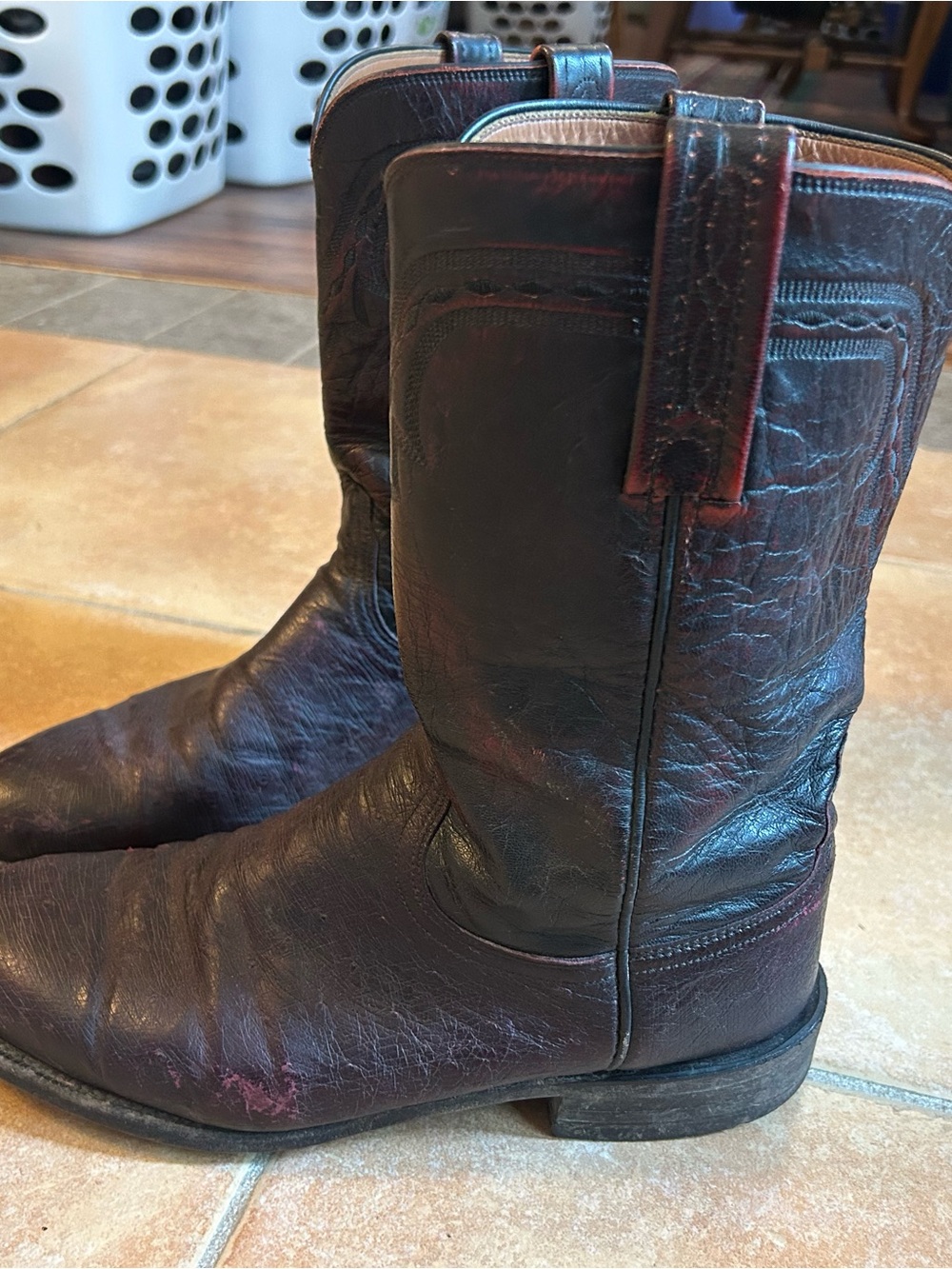 Lucchese men 9 exotic roper cowboy boots